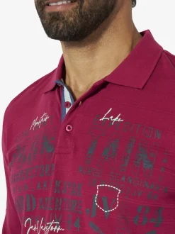 Jan Vanderstorm Herren Langarm-Poloshirt - MAKSE in rot