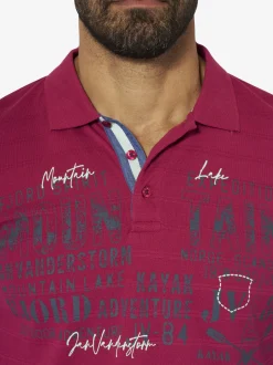 Jan Vanderstorm Herren Langarm-Poloshirt - MAKSE in rot