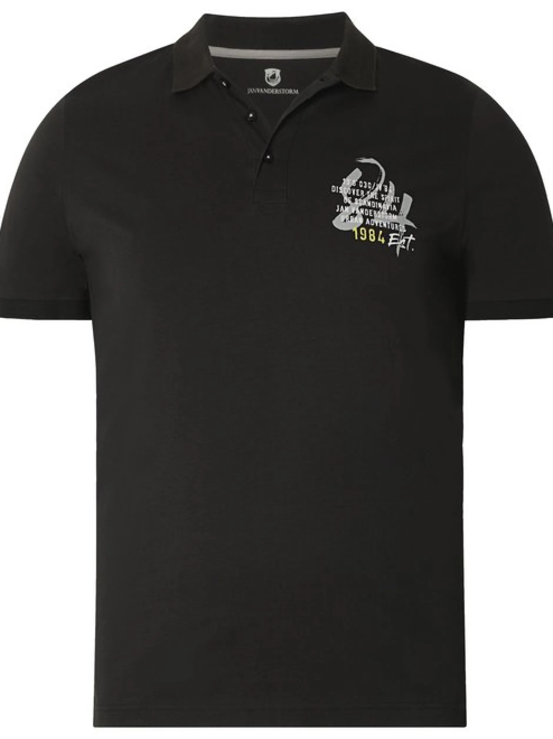 Jan Vanderstorm Herren Poloshirt - MAUNOR in schwarz