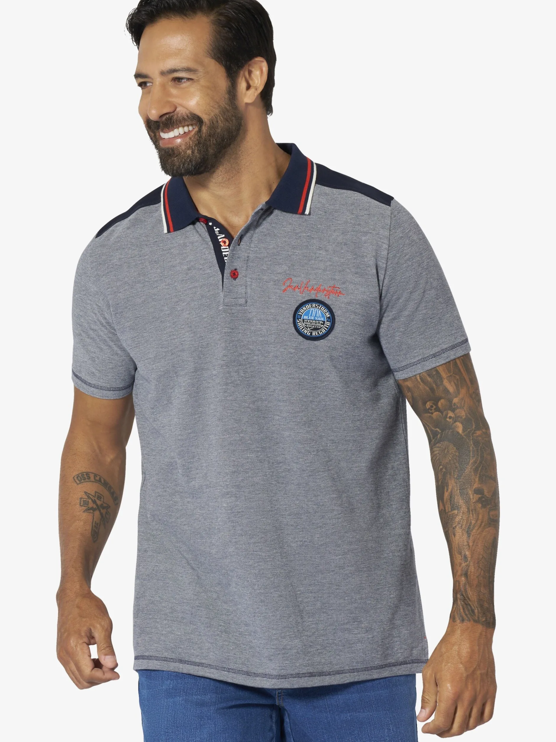 Jan Vanderstorm Herren Poloshirt - NOLTTI in blau
