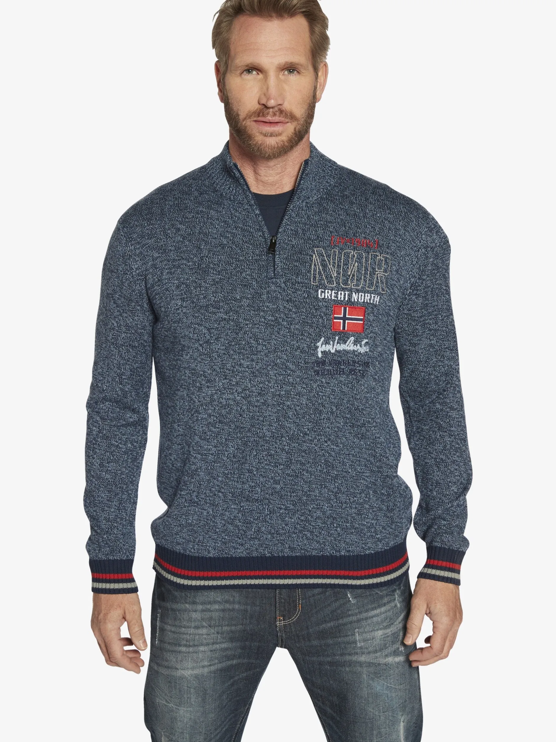 Jan Vanderstorm Herren Pullover - CAJETAN in blau
