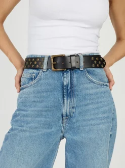 JCC Damen Ledergürtel in schwarz