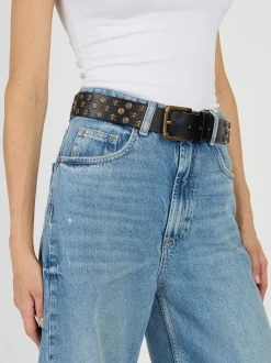 JCC Damen Ledergürtel in schwarz