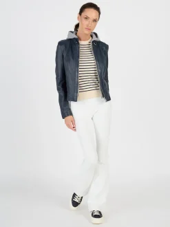 JCC Damen Lederjacke in blau