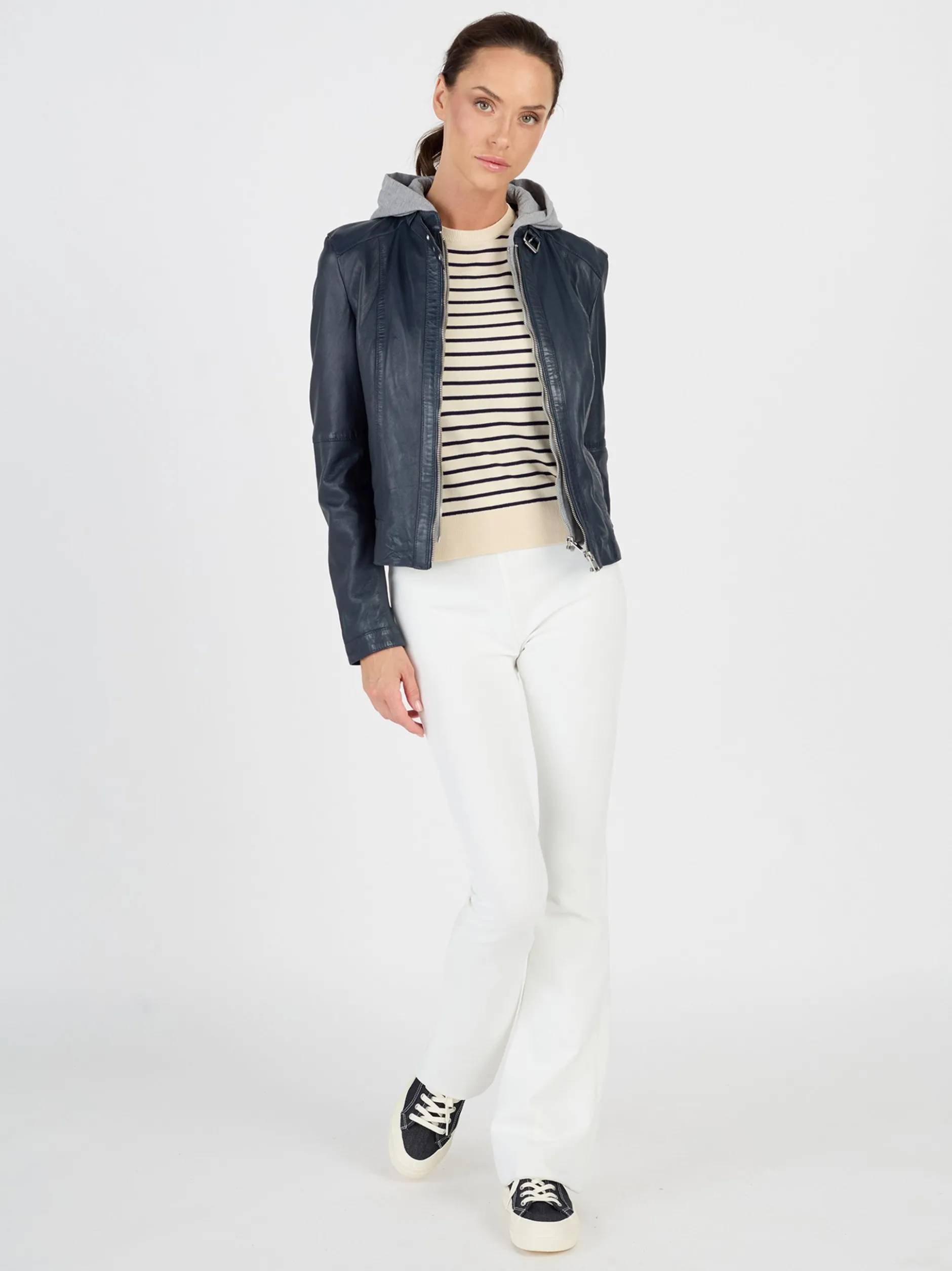 JCC Damen Lederjacke in blau