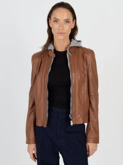 JCC Damen Lederjacke in cognac