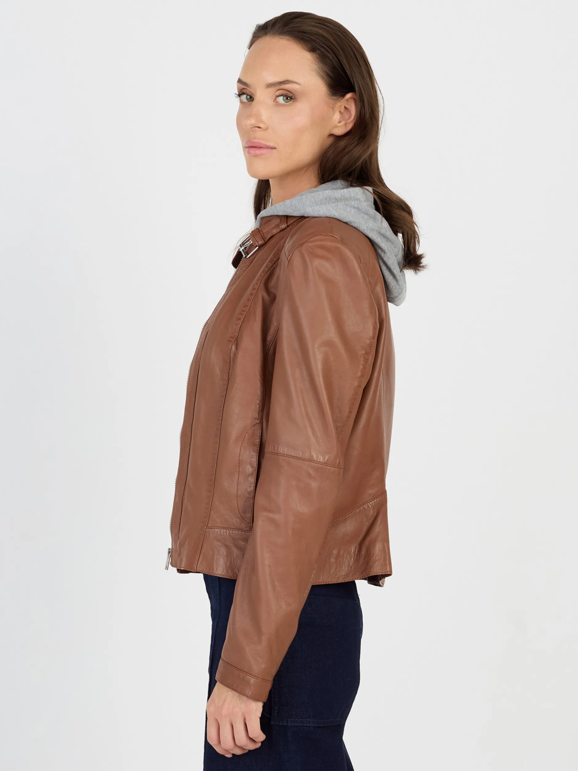 JCC Damen Lederjacke in cognac