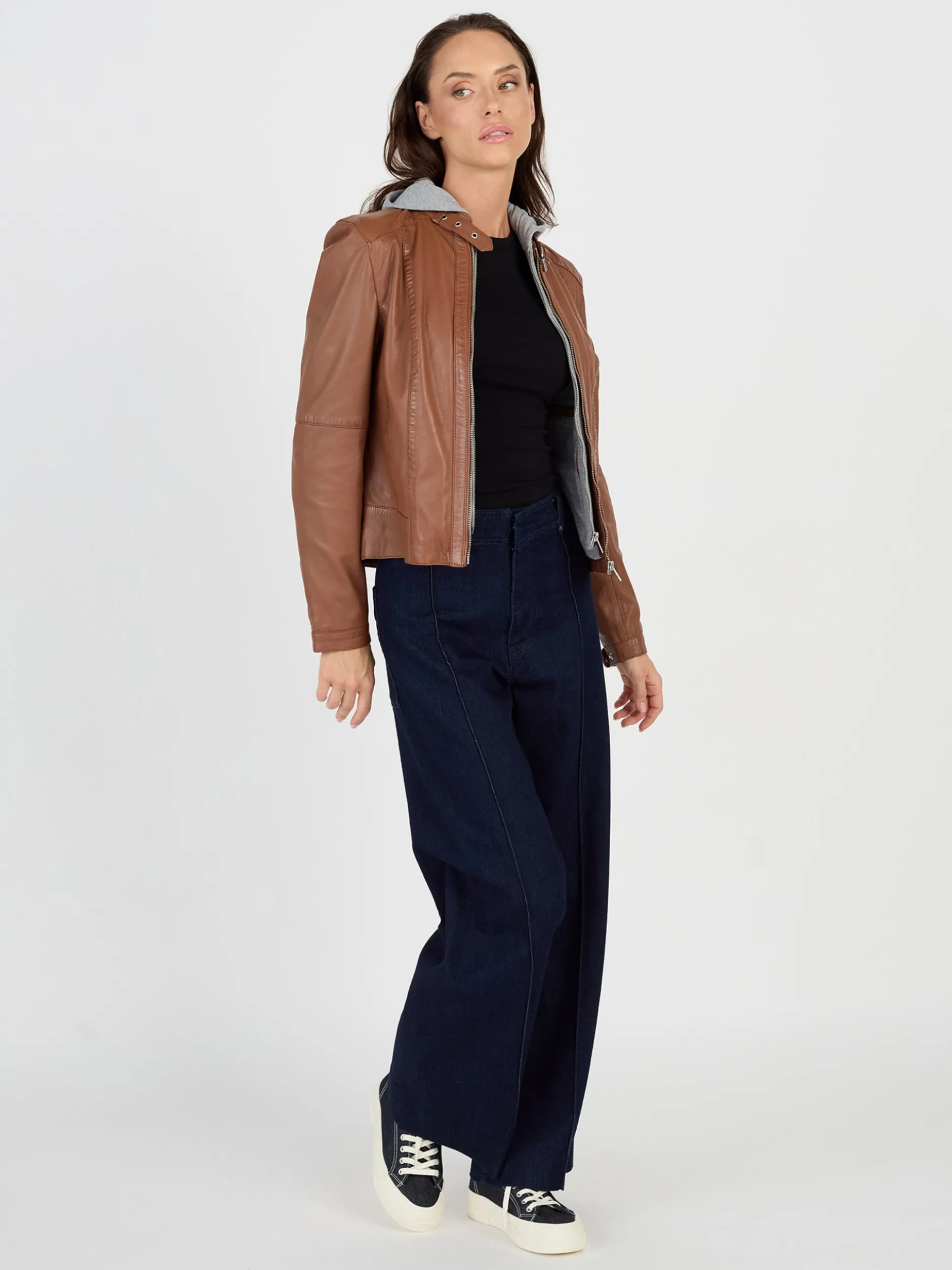 JCC Damen Lederjacke in cognac