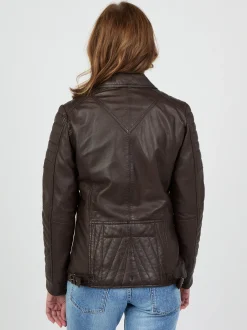 JCC Damen Lederjacke in kastanie