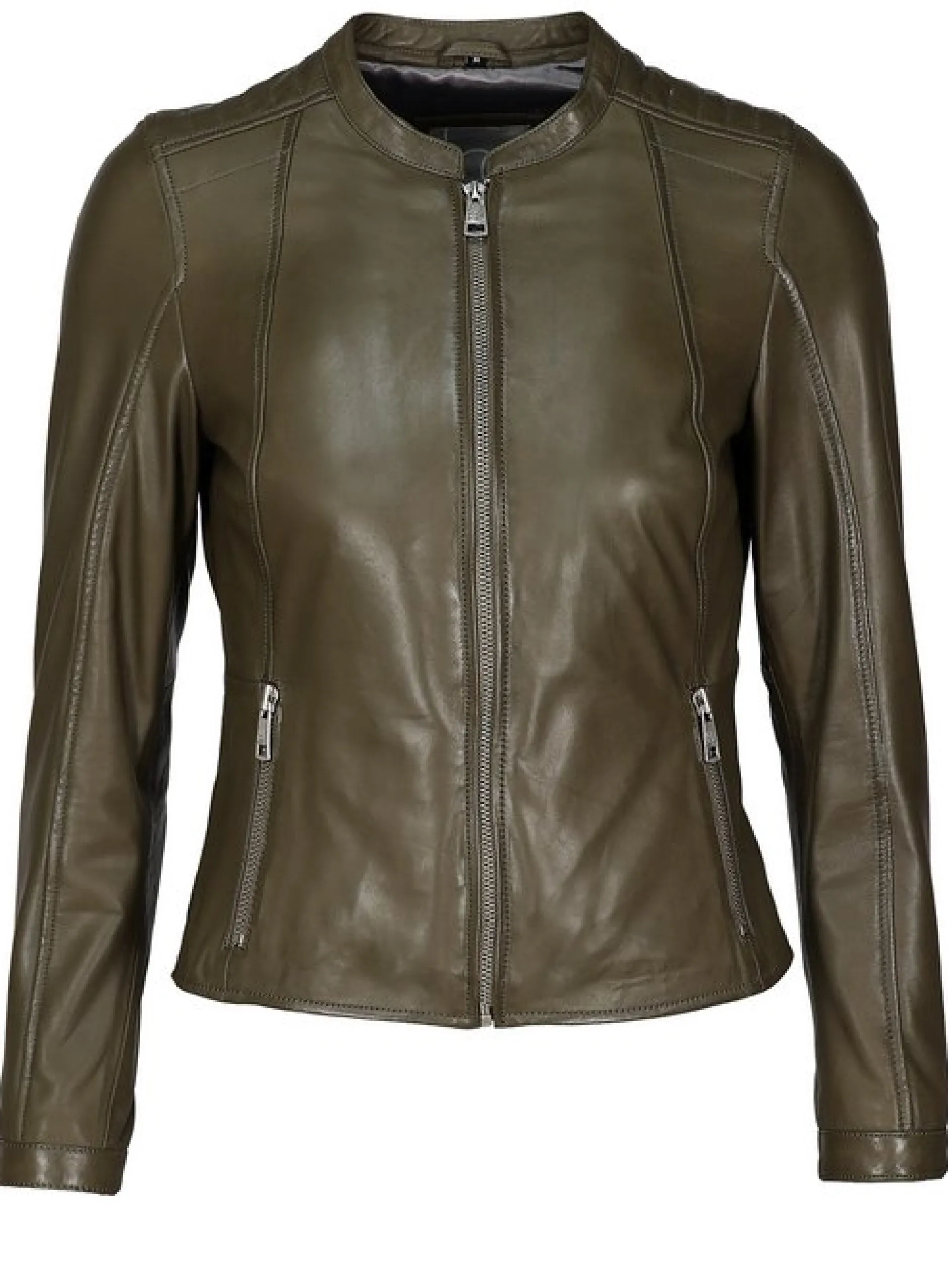 JCC Damen Lederjacke in oliv