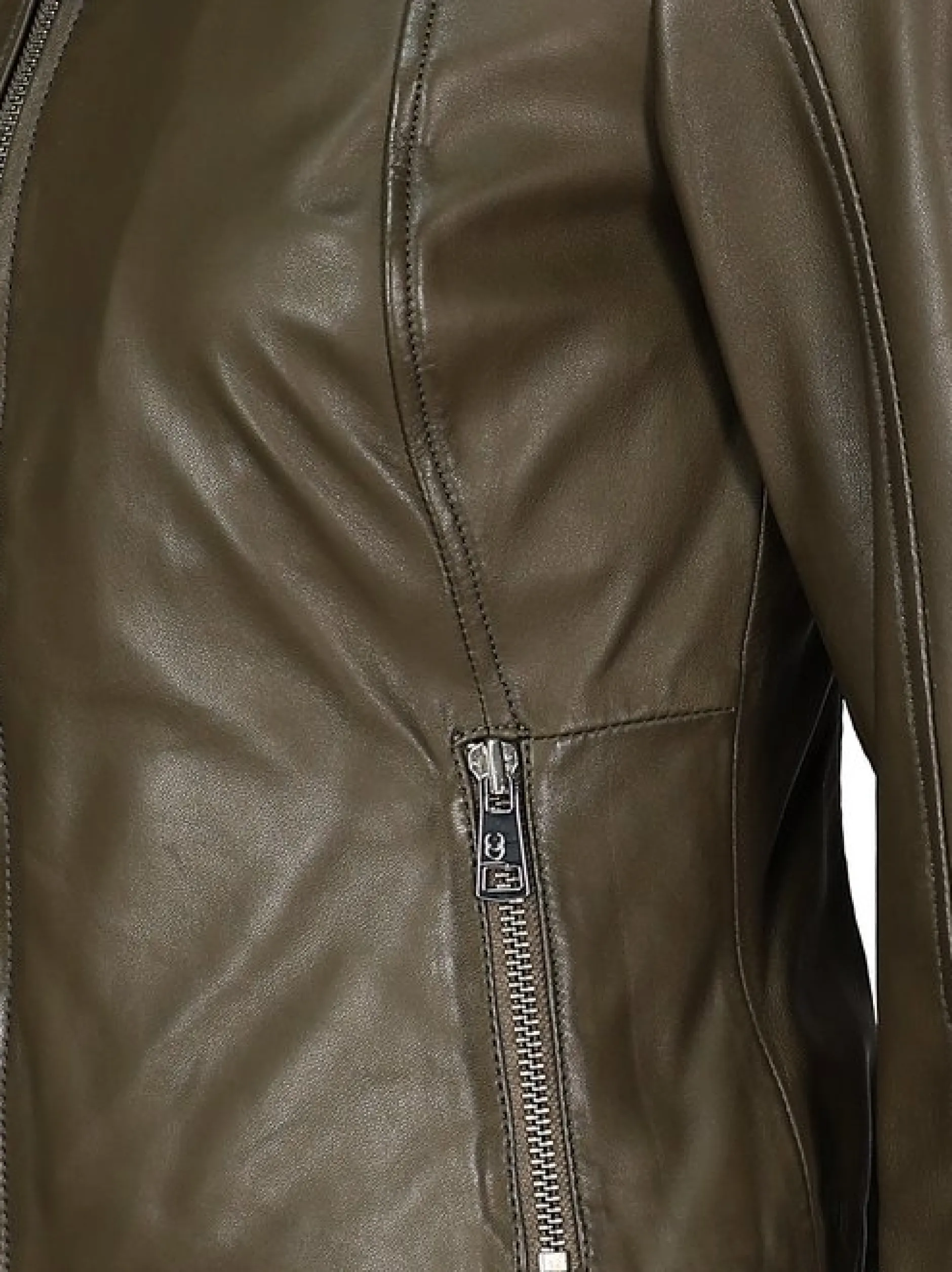 JCC Damen Lederjacke in oliv