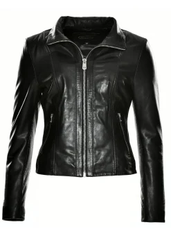 JCC Damen Lederjacke in schwarz