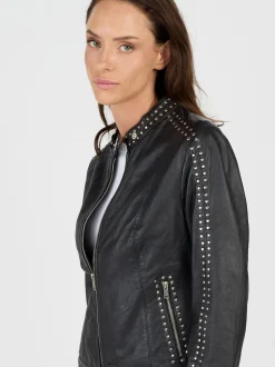 JCC Damen Lederjacke in schwarz