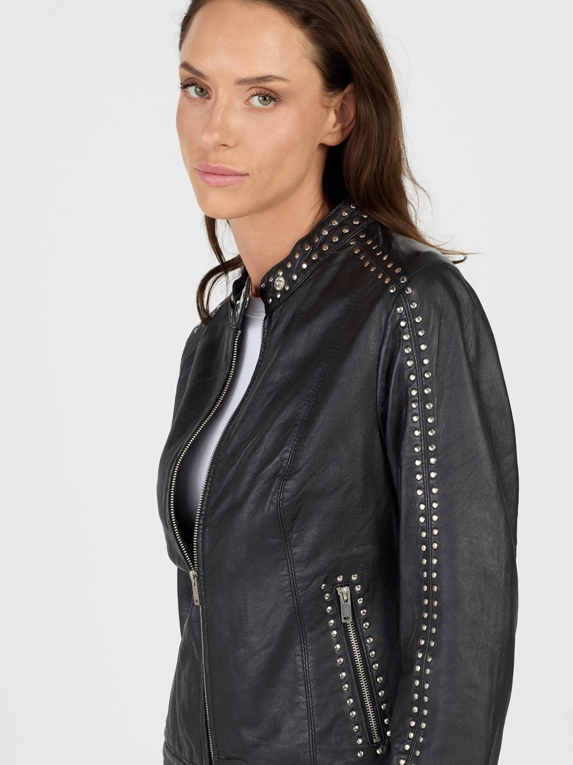 JCC Damen Lederjacke in schwarz