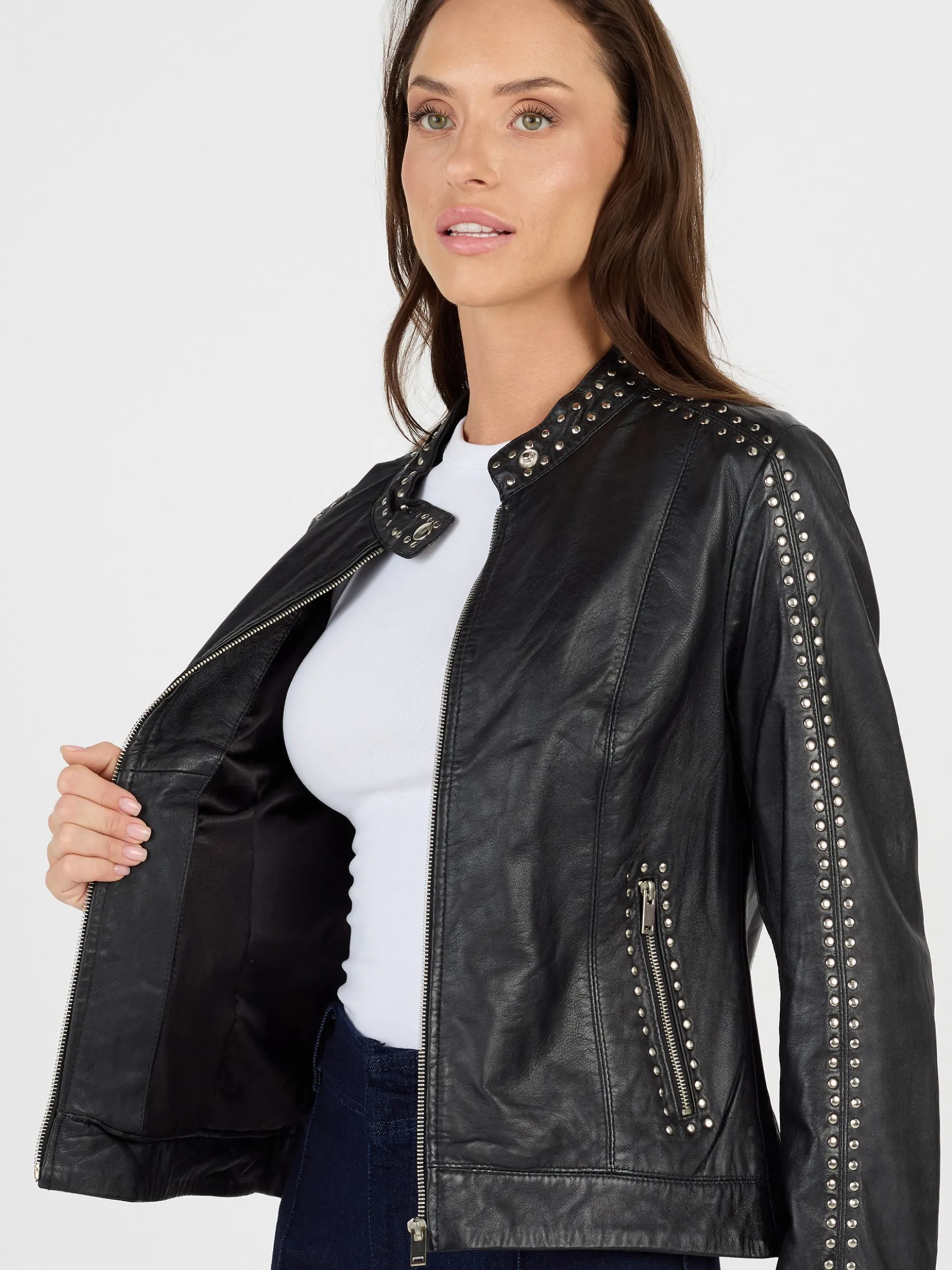 JCC Damen Lederjacke in schwarz