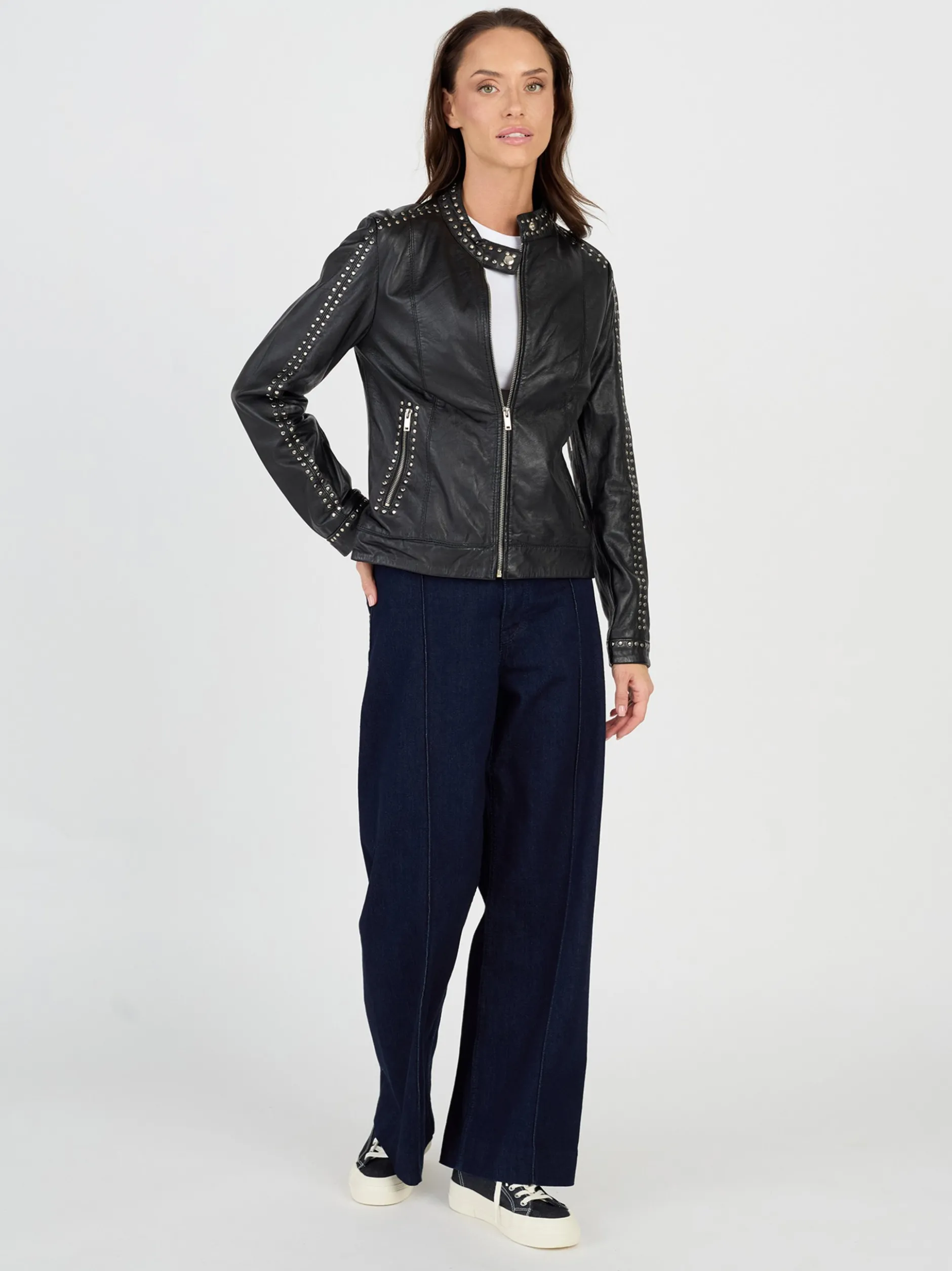 JCC Damen Lederjacke in schwarz
