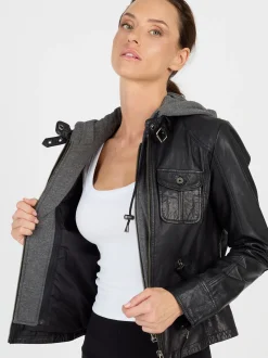JCC Damen Lederjacke in schwarz