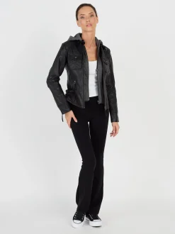 JCC Damen Lederjacke in schwarz