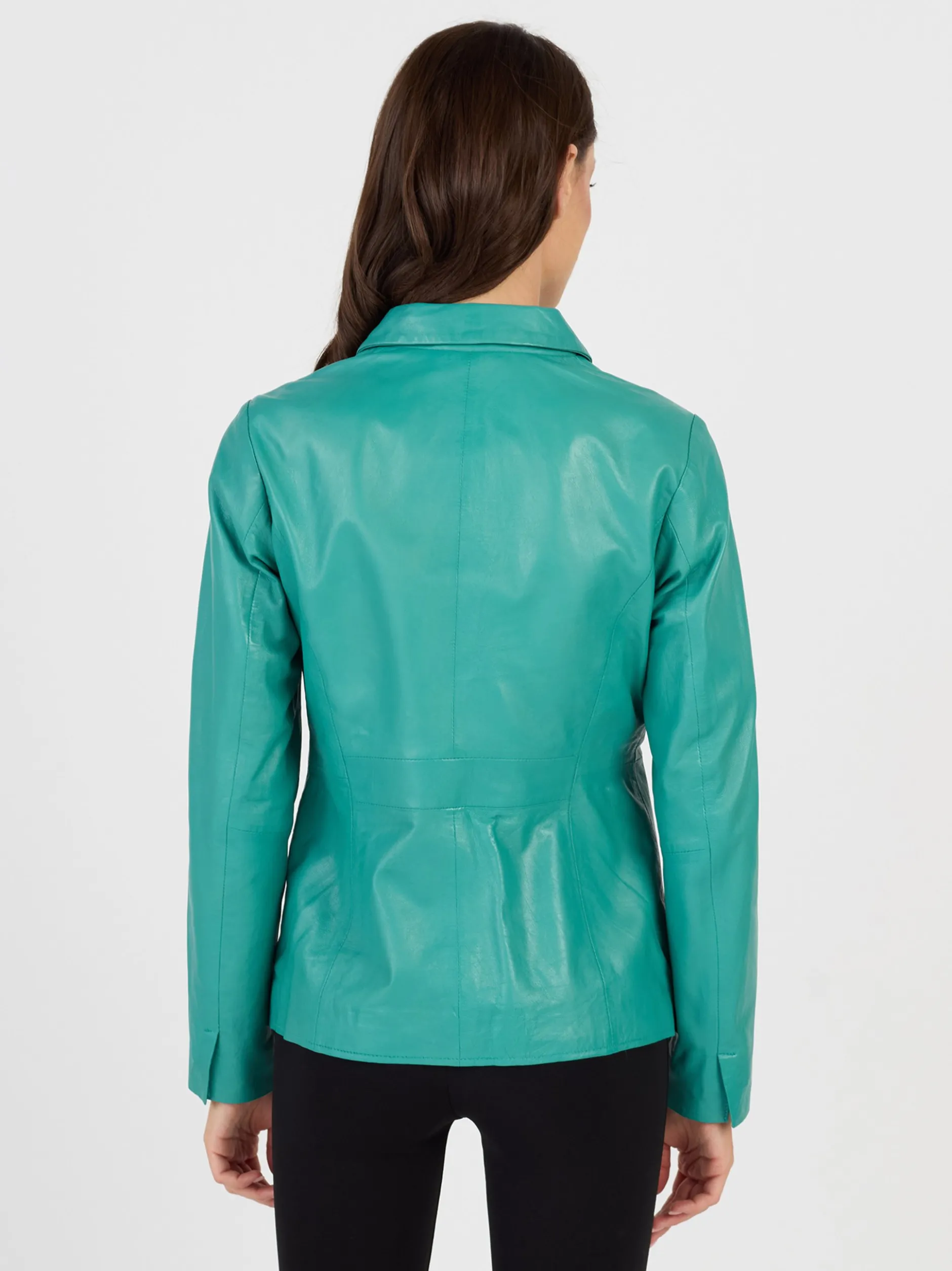 JCC Damen Lederjacke in türkis