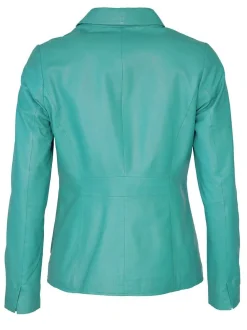 JCC Damen Lederjacke in türkis
