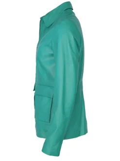 JCC Damen Lederjacke in türkis