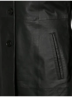 JCC Damen Ledermantel in schwarz