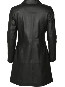 JCC Damen Ledermantel in schwarz