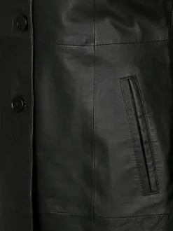 JCC Damen Ledermantel in schwarz