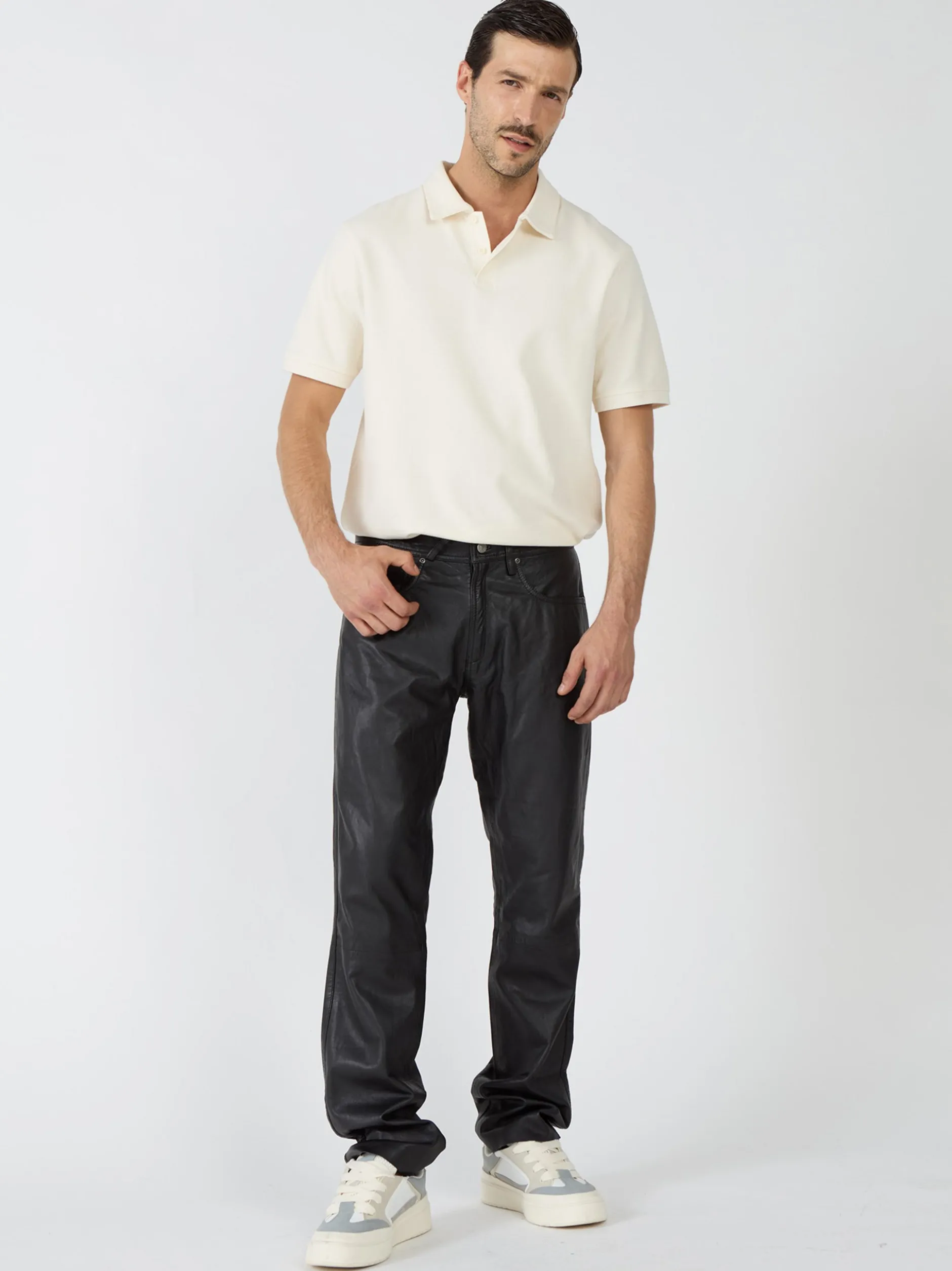 JCC Herren Lederhose in schwarz