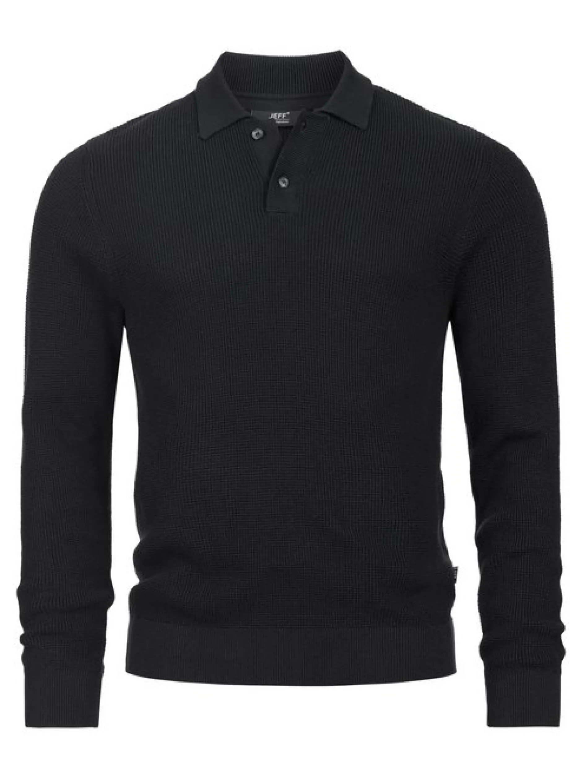 Jeff Herren Strick-Polo - JFTristan in schwarz