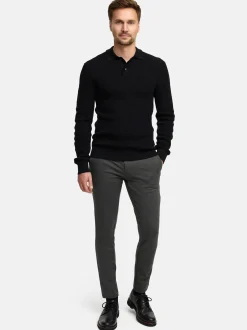Jeff Herren Strick-Polo - JFTristan in schwarz