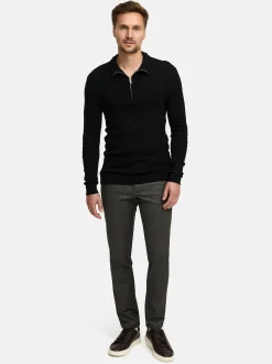 Jeff Herren Strickpullover - JFCamden half zip knit in schwarz