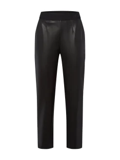 JOOP! Damen Kunstleder-Hose in schwarz - Länge: verkürzt