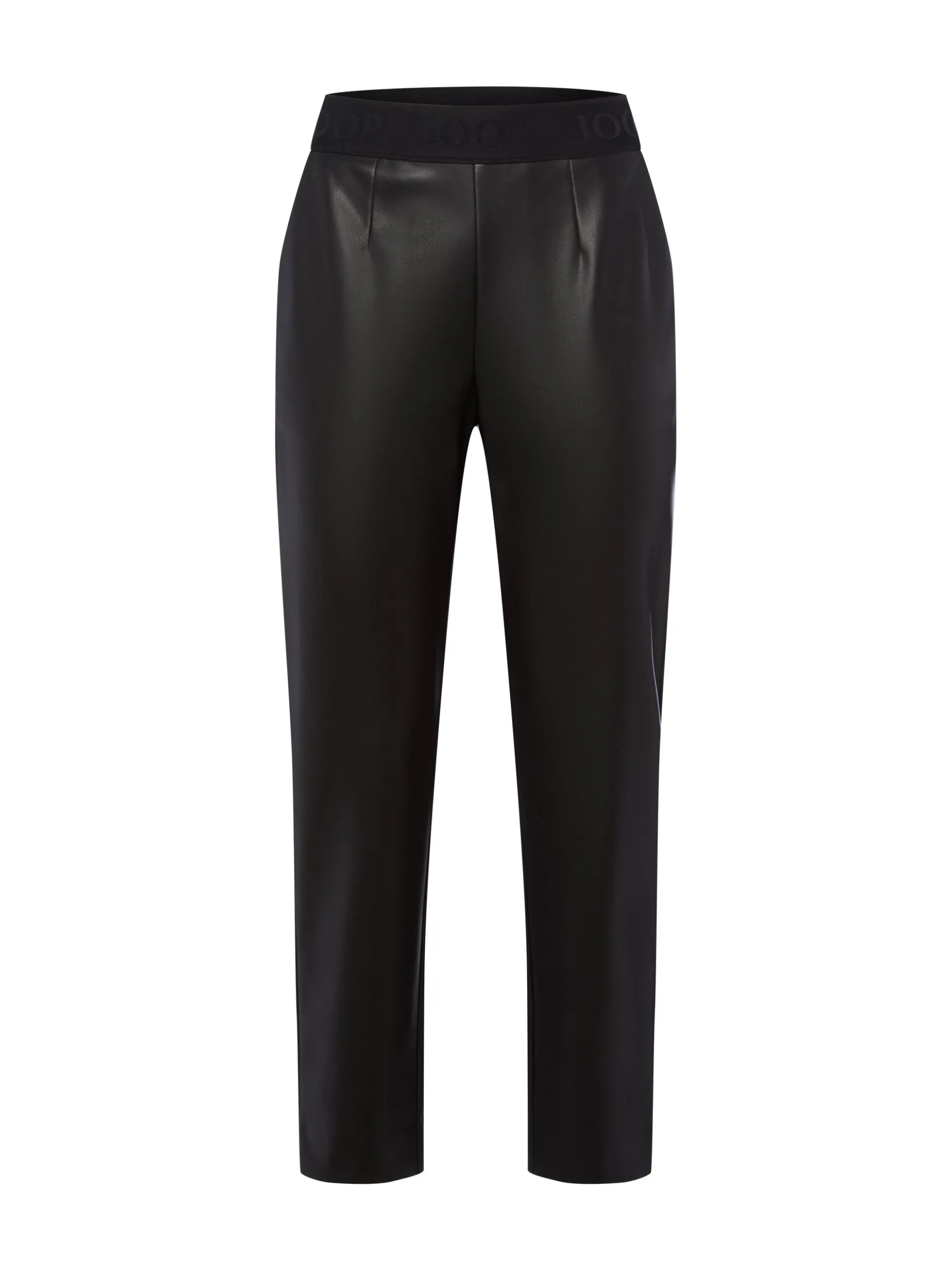 JOOP! Damen Kunstleder-Hose in schwarz - Länge: verkürzt