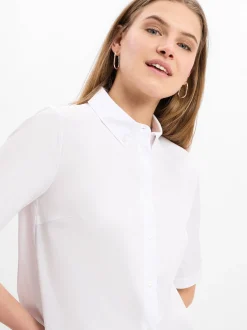 JOOP! Damen Kurzarmbluse - Berta in weiß