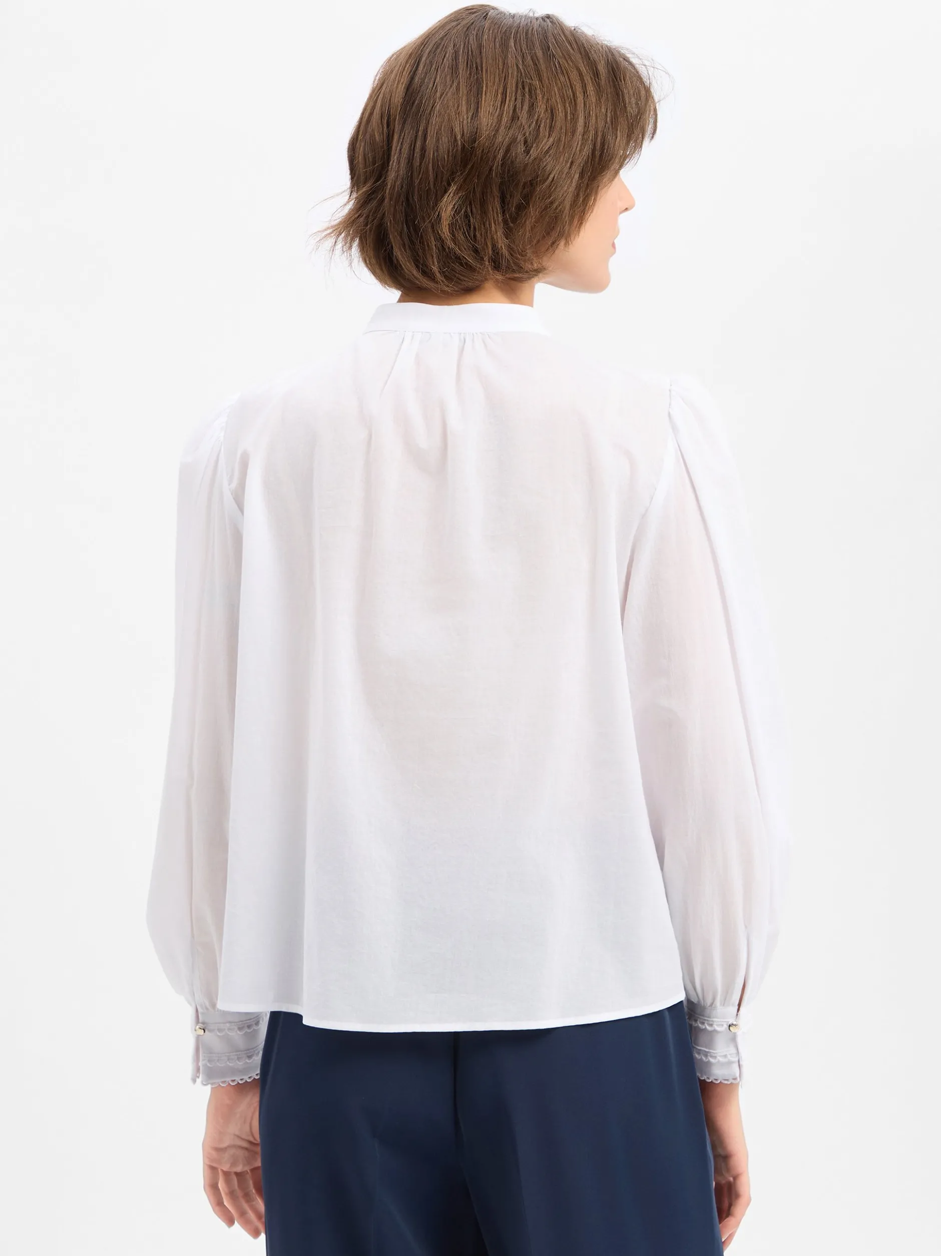 JOOP! Damen Spitzenbluse - Bionda in weiß