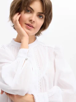 JOOP! Damen Spitzenbluse - Bionda in weiß