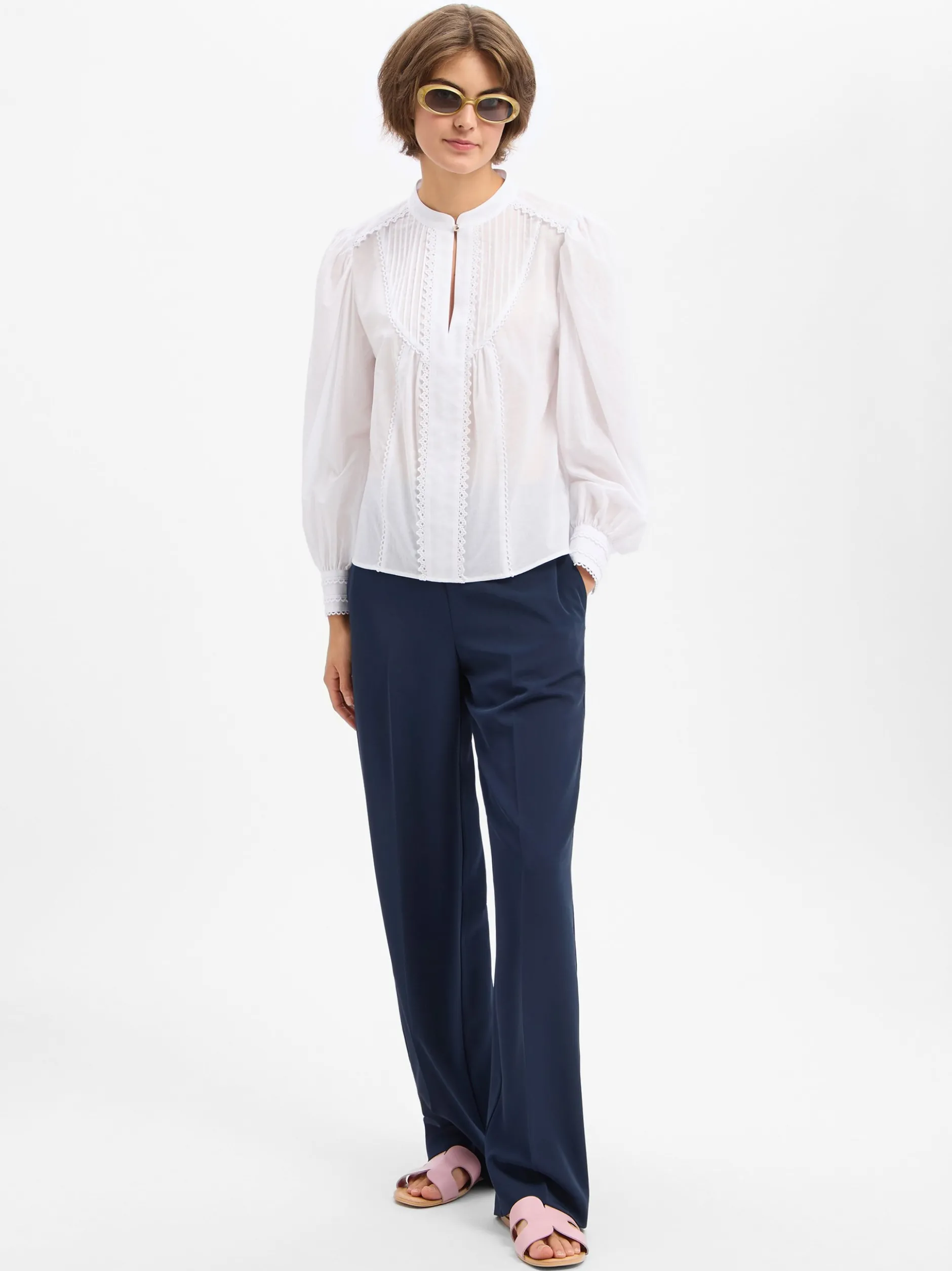 JOOP! Damen Spitzenbluse - Bionda in weiß