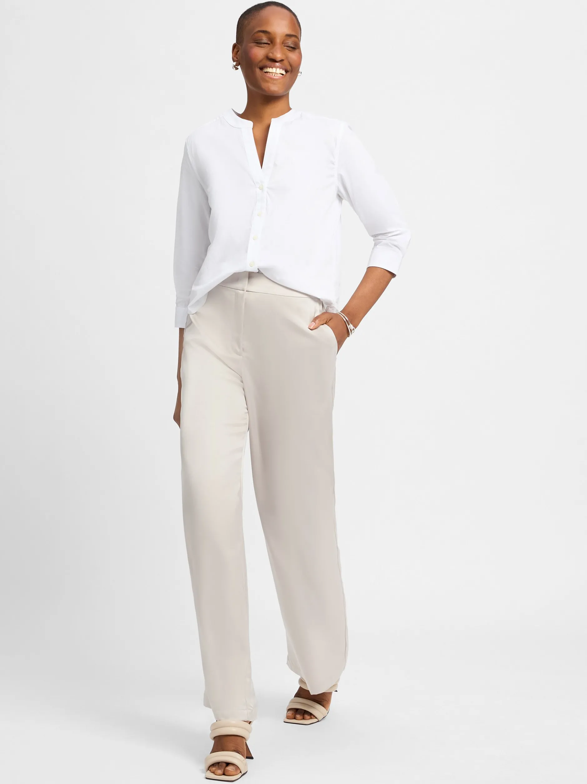JOOP! Damen Stoffhose - Pearl in silber - Länge: lang
