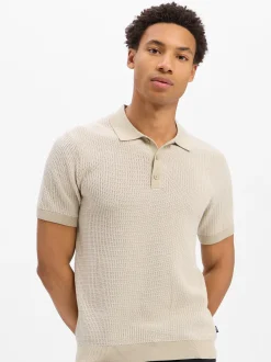 JOOP! Herren Strick-Poloshirt - Brianoro in beige