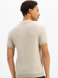 JOOP! Herren Strick-Poloshirt - Brianoro in beige