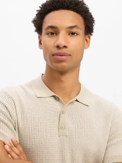 JOOP! Herren Strick-Poloshirt - Brianoro in beige