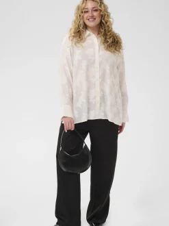 Kaffe Curve Damen Hemdbluse KCcassy in weiß