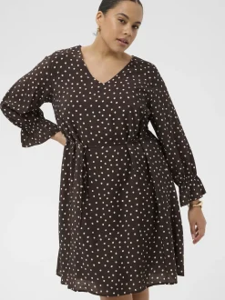 Kaffe Curve Damen Kleid KCditte in braun