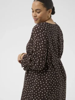 Kaffe Curve Damen Kleid KCditte in braun