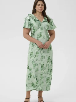 Kaffe Curve Damen Kleid KCjamie in grün
