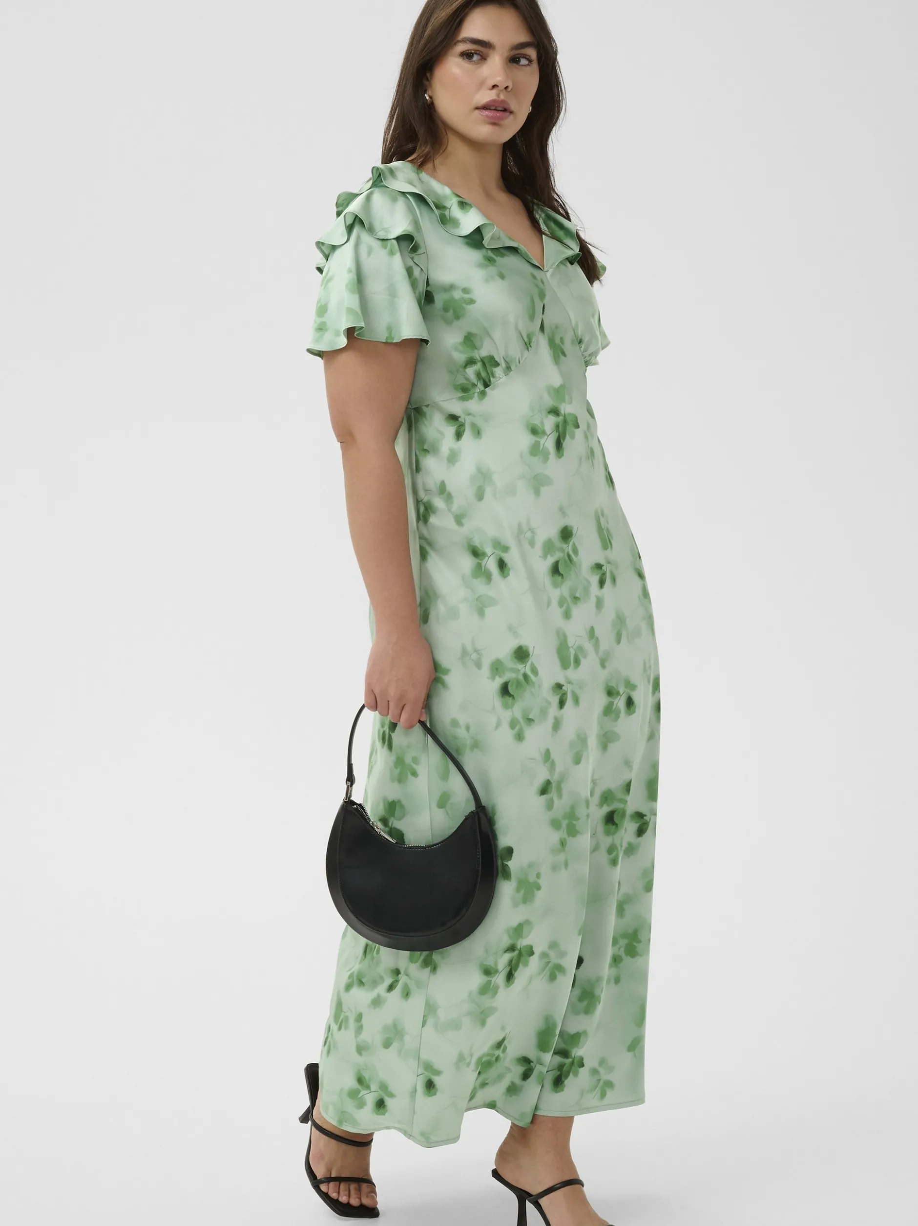 Kaffe Curve Damen Kleid KCjamie in grün
