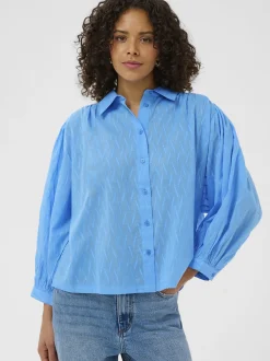 Kaffe Damen Bluse KAgabriela in hellblau