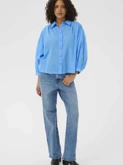 Kaffe Damen Bluse KAgabriela in hellblau