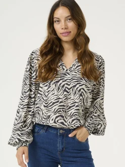 Kaffe Damen Bluse KAjodie in ecru schwarz